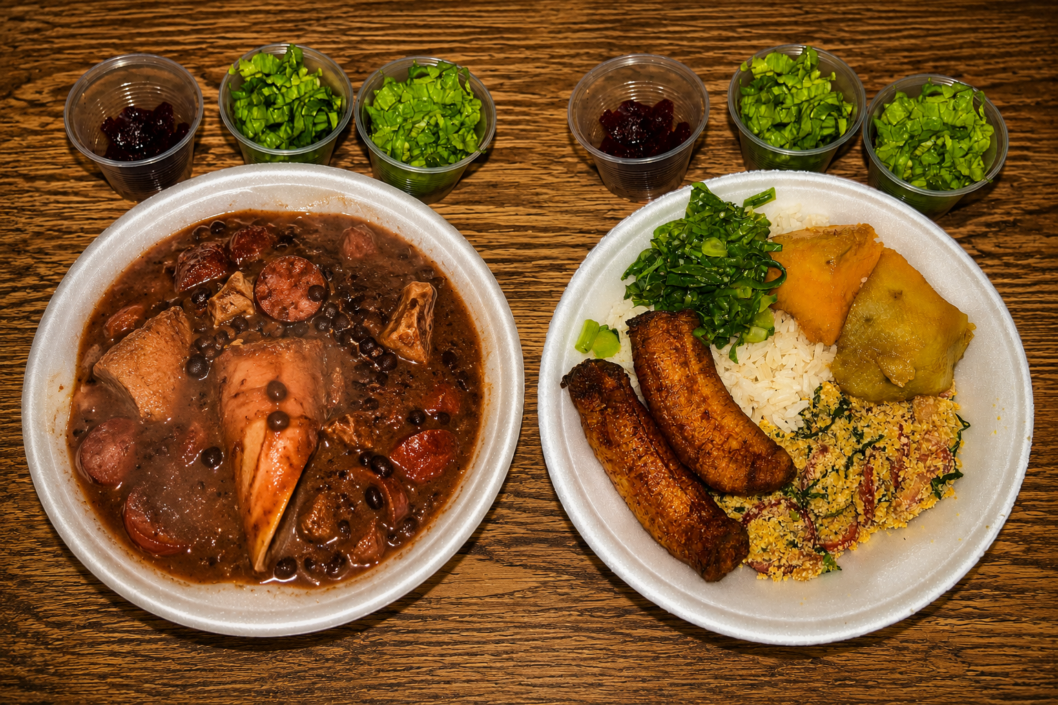 Combo de feijoada completa para a família com acompanhamentos